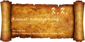 Kassai Konstantina névjegykártya